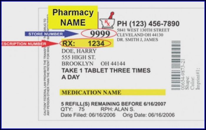 Medication Bottle Label Template Medication Bottle Label Template