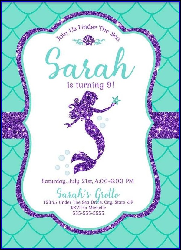 Mermaid Invitation Template Free Mermaid Invitation Template Free