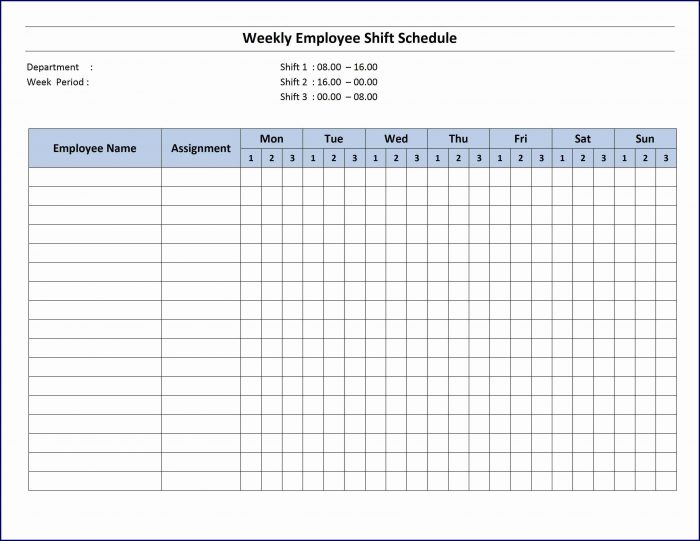 Monthly Employee Schedule Template Monthly Employee Schedule Template