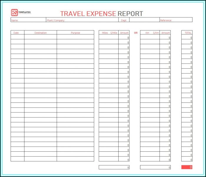 Monthly Travel Expense Report Template Monthly Travel Expense Report Template