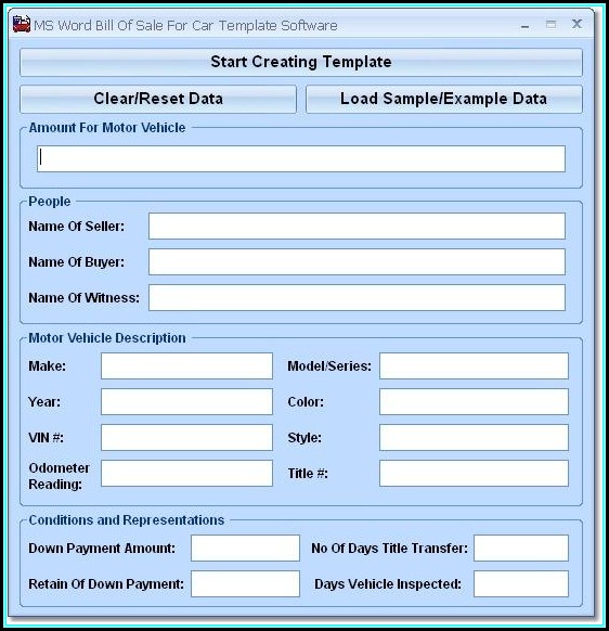 Ms Word Bill Of Sale For Car Template Software Ms Word Bill Of Sale For Car Template Software