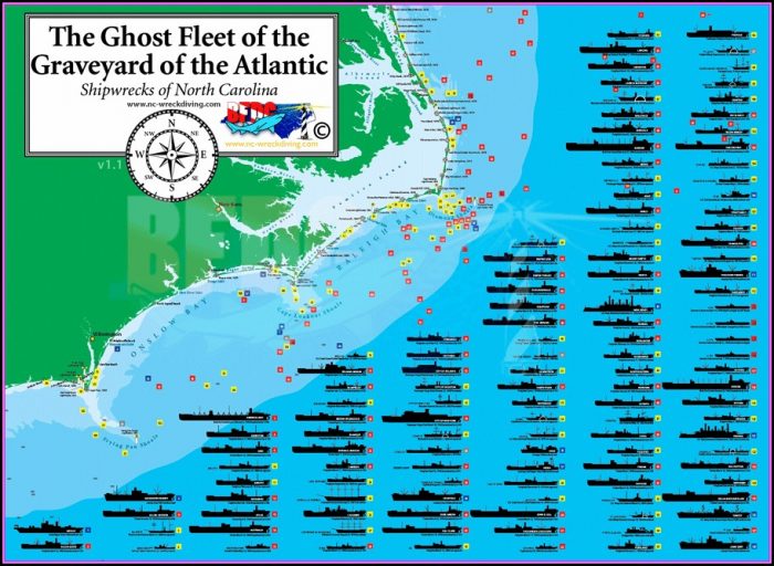 North Carolina Shipwreck Map North Carolina Shipwreck Map