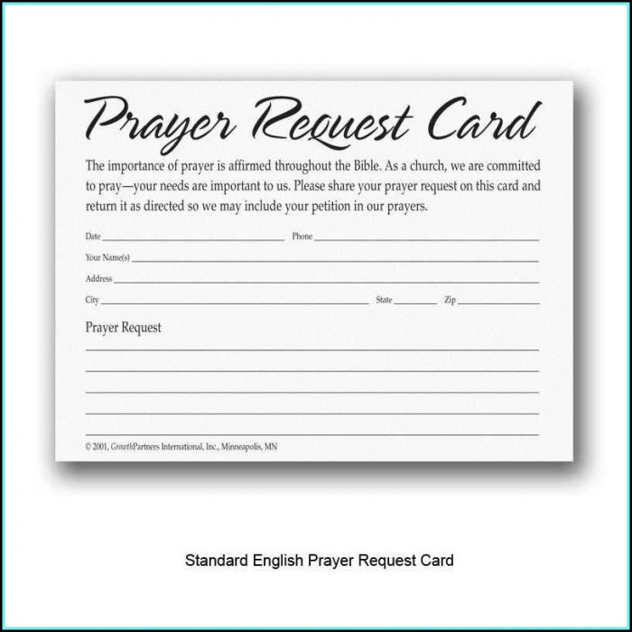 Prayer Request Card Template Free Prayer Request Card Template Free