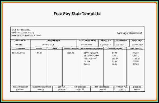 Printable Check Stubs Template Printable Check Stubs Template
