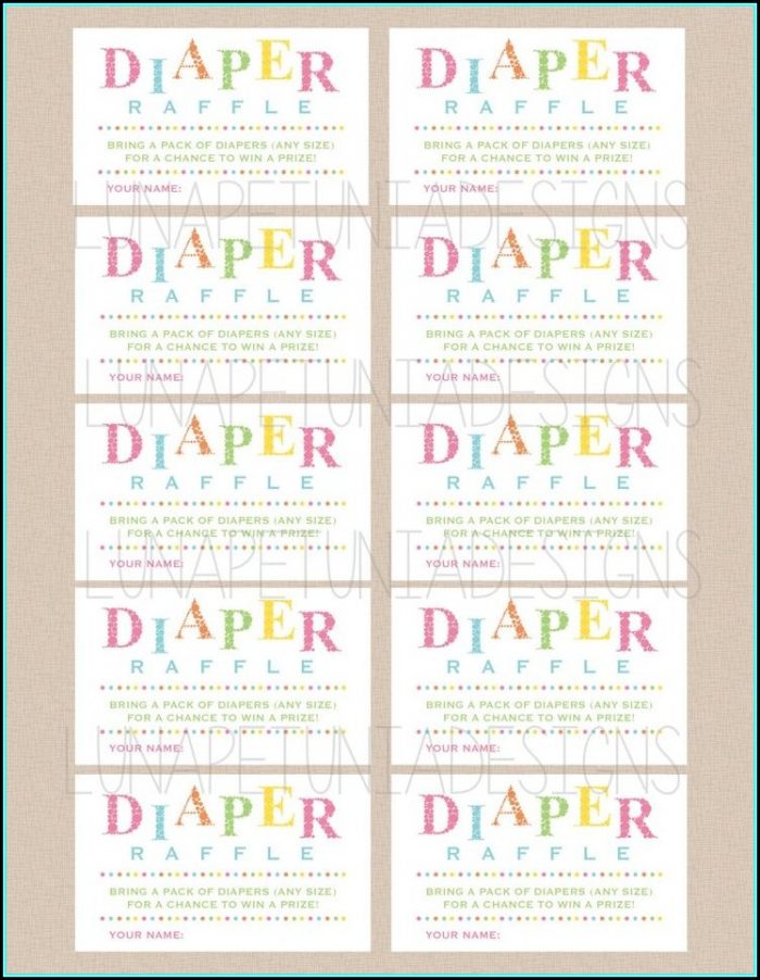 Printable Diaper Raffle Ticket Template Printable Diaper Raffle Ticket Template