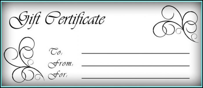 Printable Gift Certificate Template Printable Gift Certificate Template