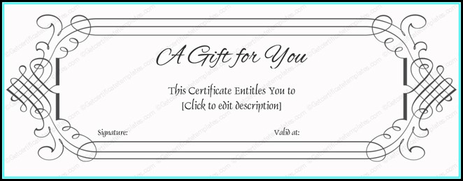 Printable Gift Certificate Template Word Printable Gift Certificate Template Word