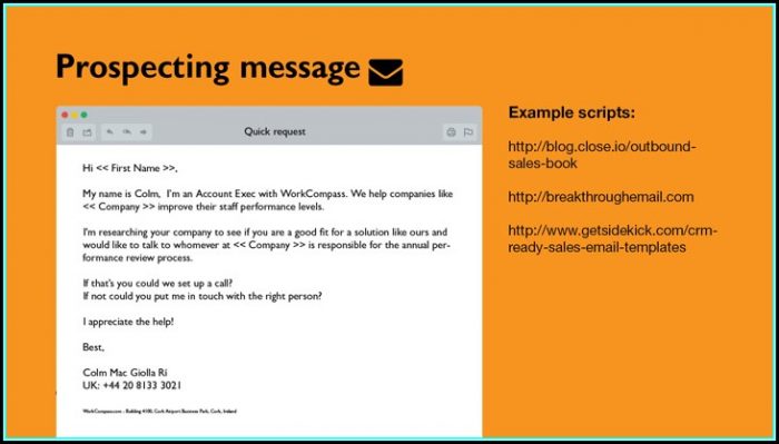 Prospecting Email Template Prospecting Email Template