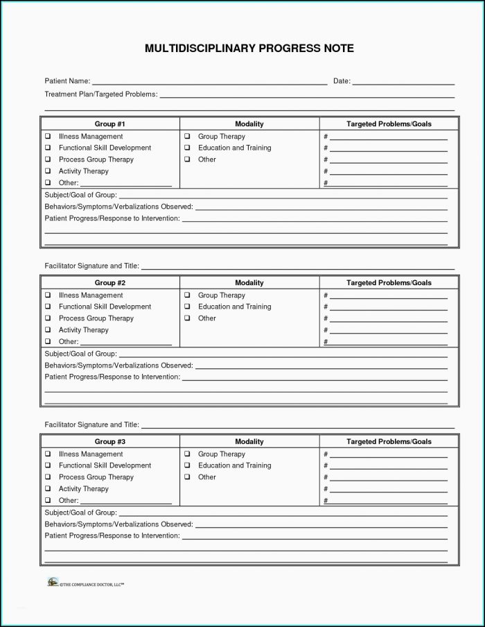 Psychologist Notes Template
