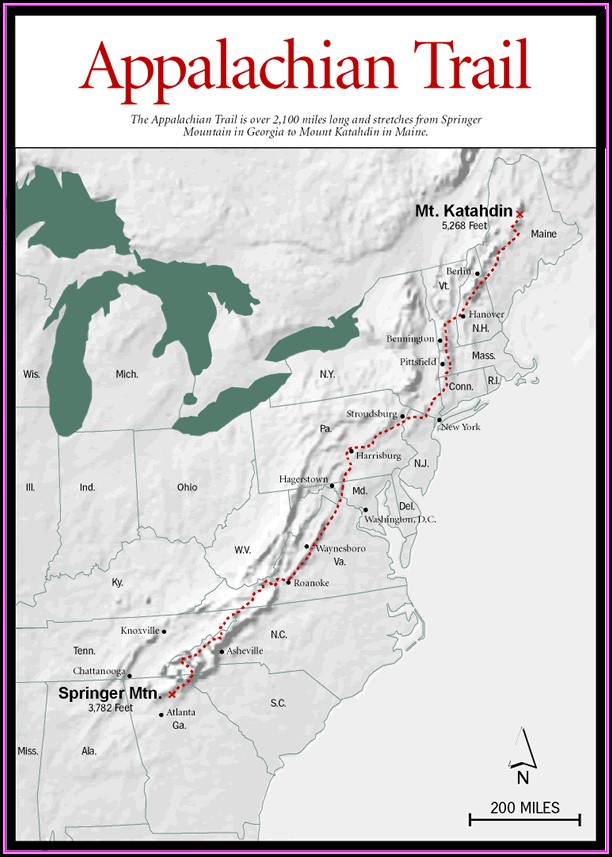 Road Map Appalachian Trail Road Map Appalachian Trail