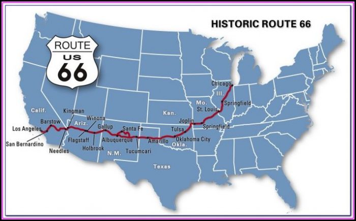 Road Map Of Historic Route 66 Road Map Of Historic Route 66