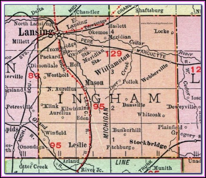 Road Map Of Ingham County Michigan Road Map Of Ingham County Michigan