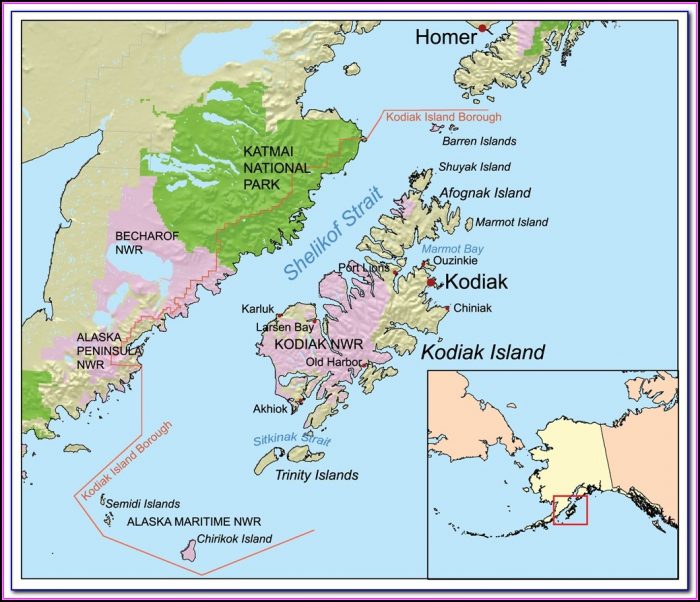 Road Map Of Kodiak Island Road Map Of Kodiak Island