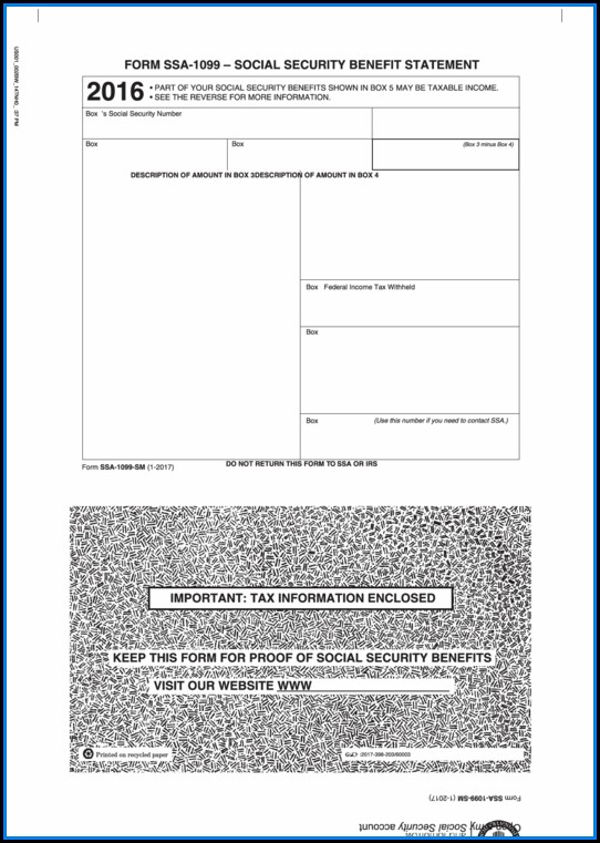 Social Security 1099 Form 2016 Social Security 1099 Form 2016