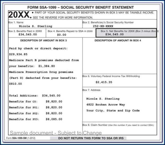 Social Security 1099 Form Pdf Social Security 1099 Form Pdf