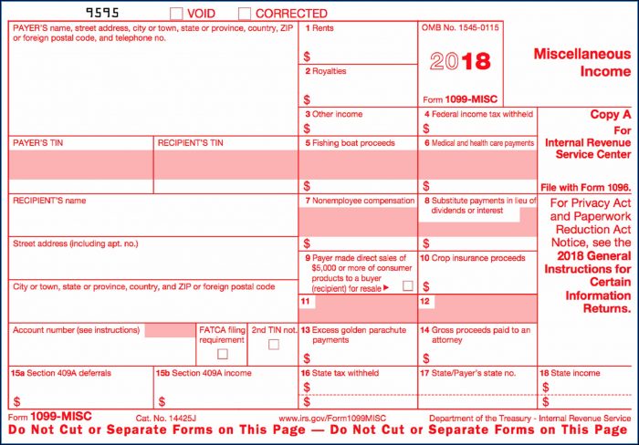 Tax Form 1099 Misc Online Tax Form 1099 Misc Online