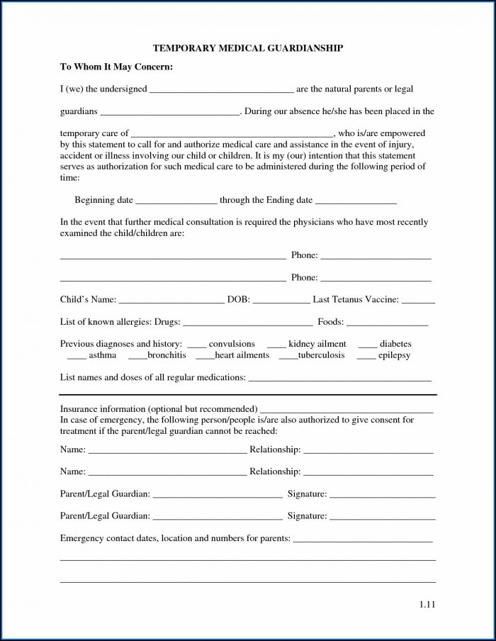 Temporary Child Custody Forms Temporary Child Custody Forms