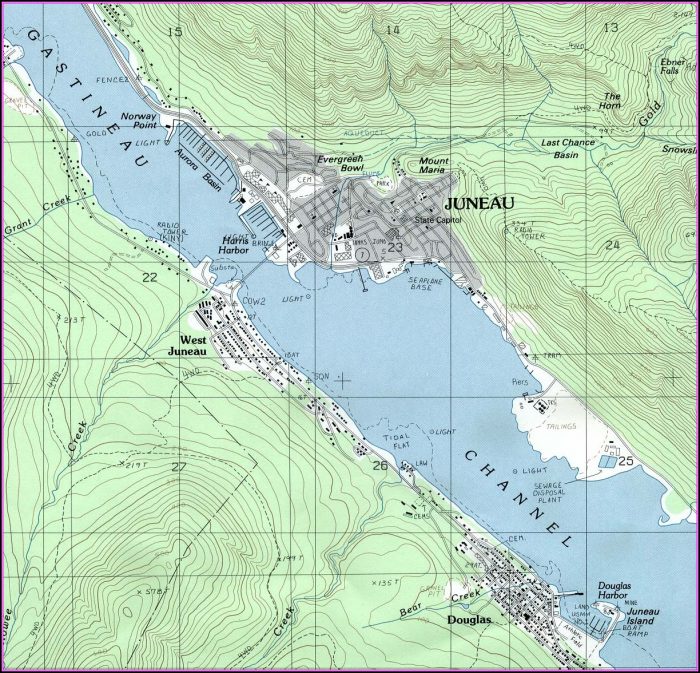 Topographic Map Juneau Alaska Topographic Map Juneau Alaska