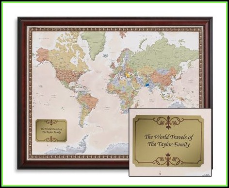 World Traveler Map Set Framed Gift World Traveler Map Set Framed Gift