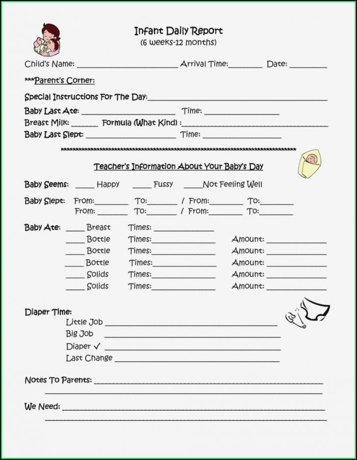 Daycare Forms For Parents To Fill Out Daycare Forms For Parents To Fill Out