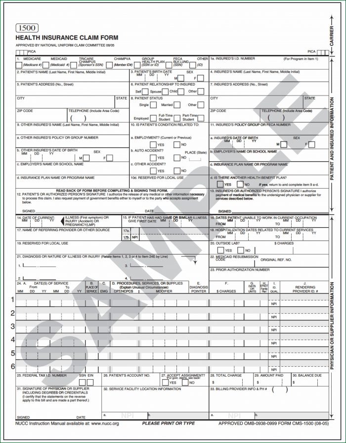 Electronic Cms 1500 Claim Form Electronic Cms 1500 Claim Form