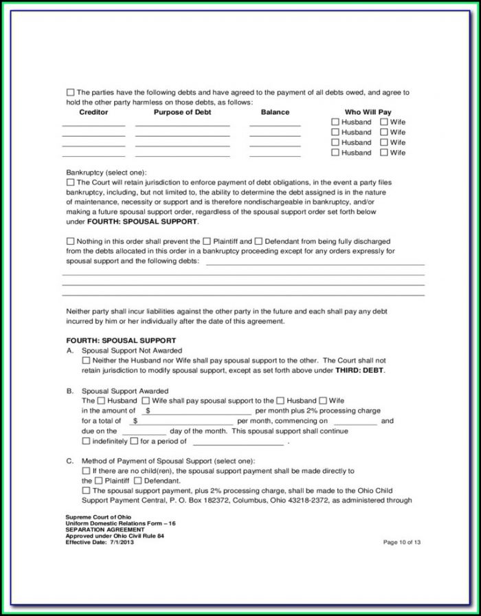 Employment Separation Agreement Form Ohio Employment Separation Agreement Form Ohio