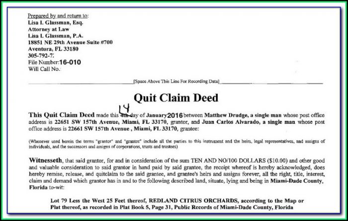 Florida Quit Claim Deed Form Lee County Florida Quit Claim Deed Form Lee County