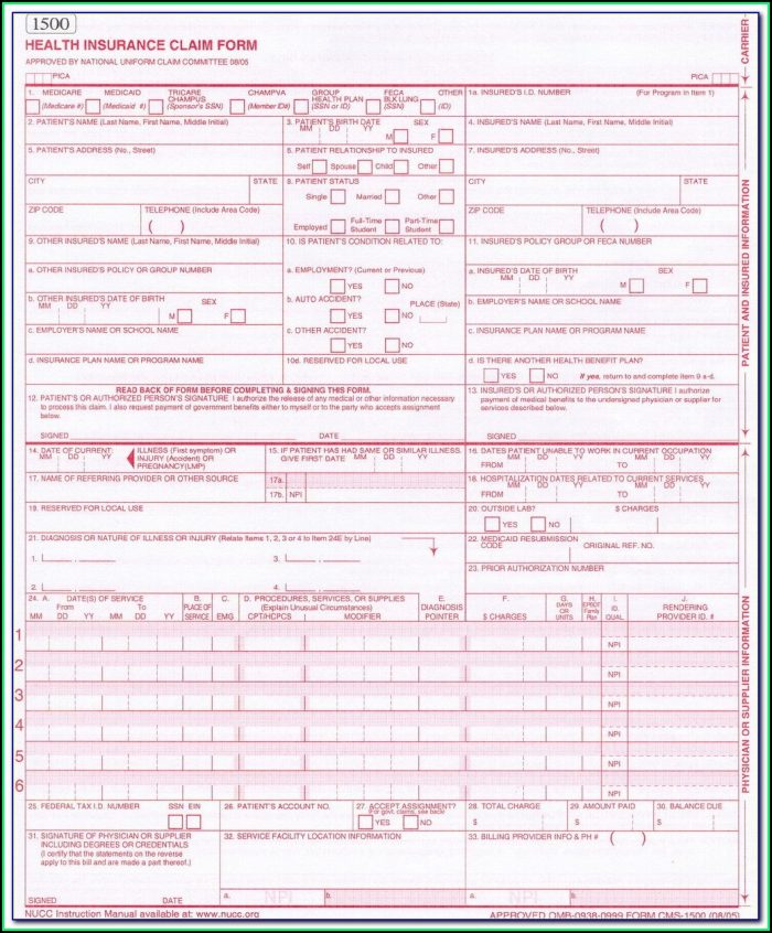 What Is The Cms 1500 Claim Form Used For