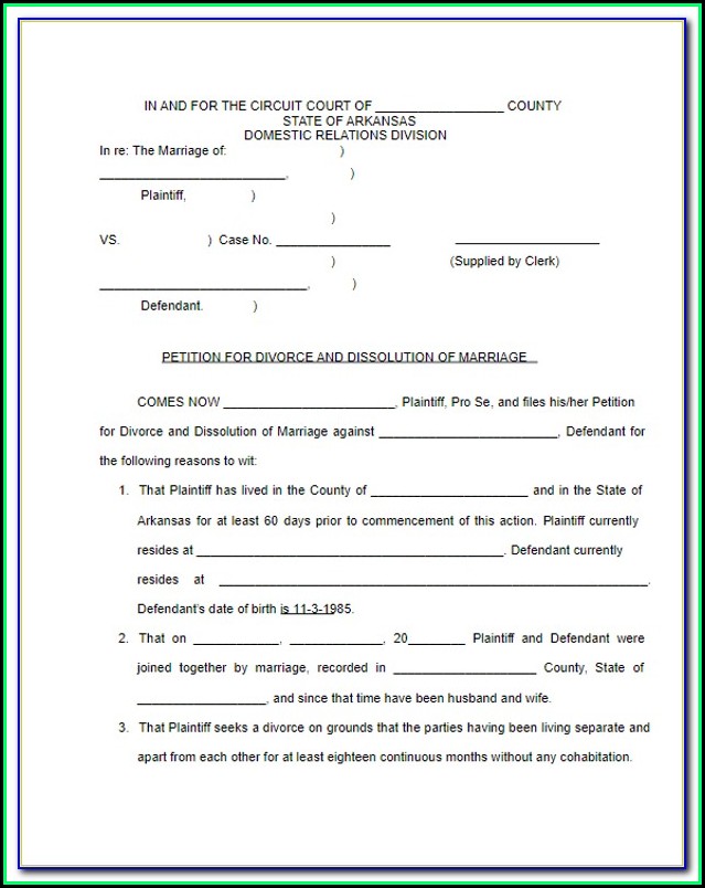 Free Arkansas Divorce Forms Online Free Arkansas Divorce Forms Online