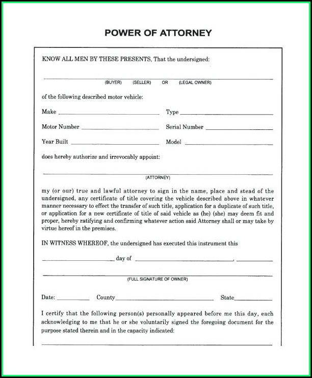 Free Blank Power Of Attorney Form Florida Free Blank Power Of Attorney Form Florida