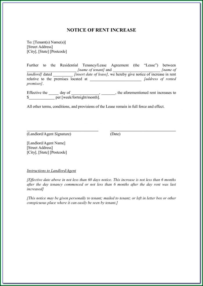 Free California Rent Increase Form Free California Rent Increase Form