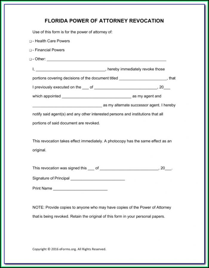 Free Printable General Power Of Attorney Form Florida Free Printable General Power Of Attorney Form Florida