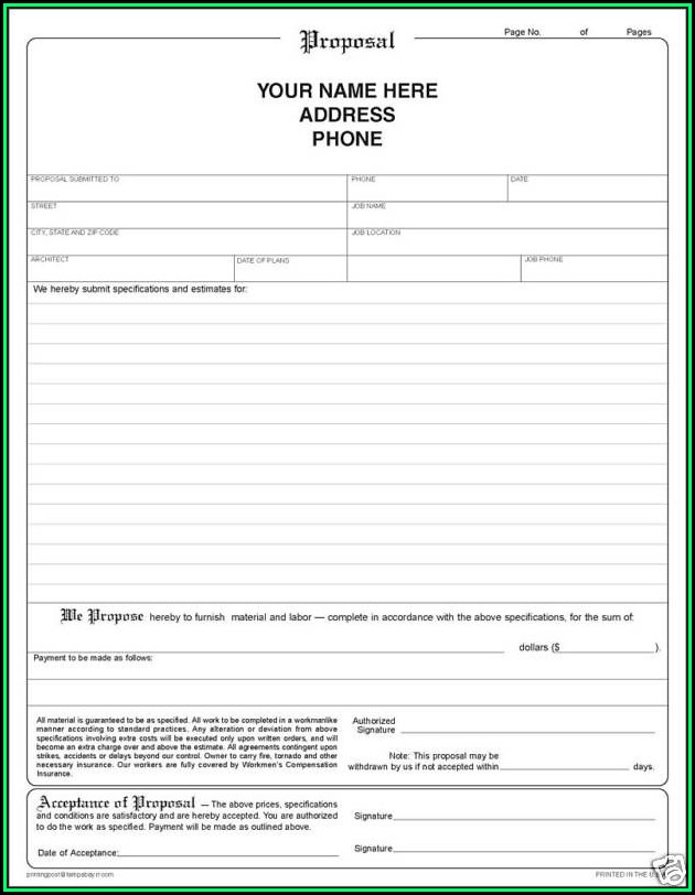 Free Printable Proposal Forms Free Printable Proposal Forms