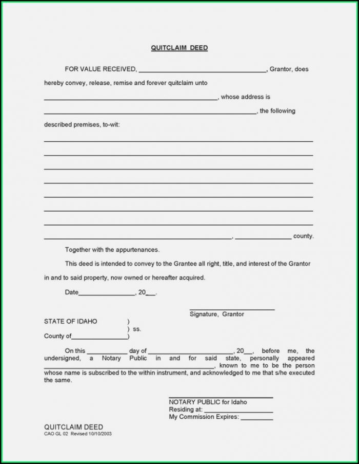 Free Printable Quit Claim Deed Form Florida Free Printable Quit Claim Deed Form Florida