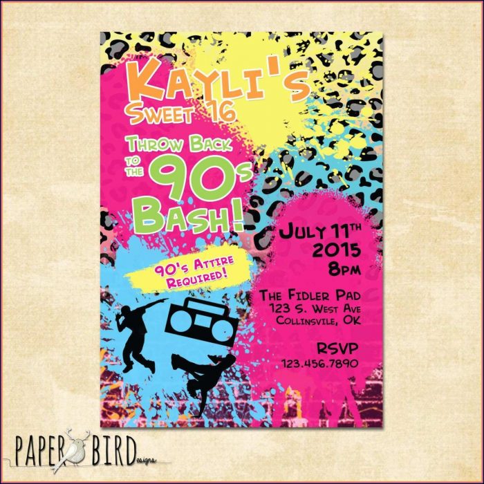 90s Birthday Invite Template 90s Birthday Invite Template