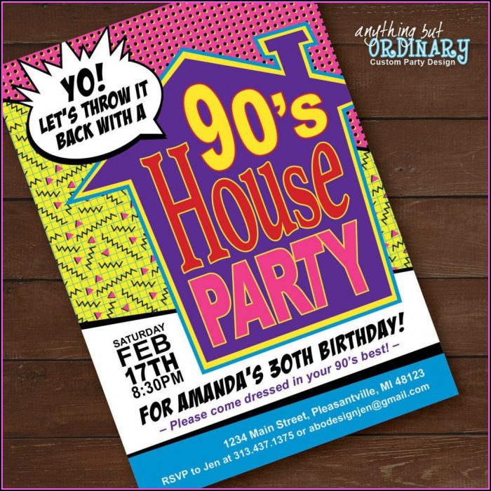 90s House Party Invitation Template 90s House Party Invitation Template