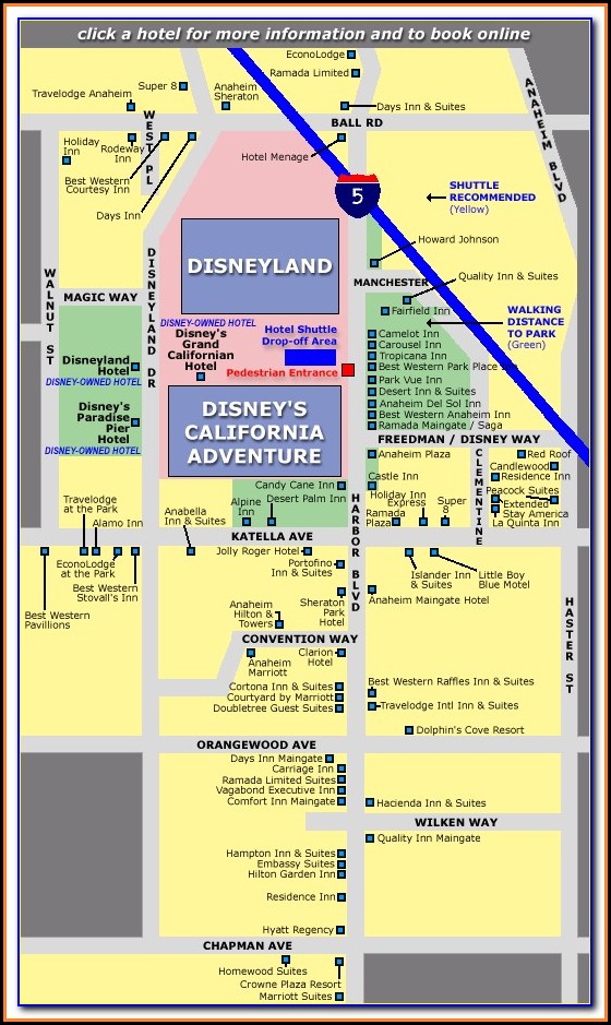 Anaheim Accommodation Map Anaheim Accommodation Map