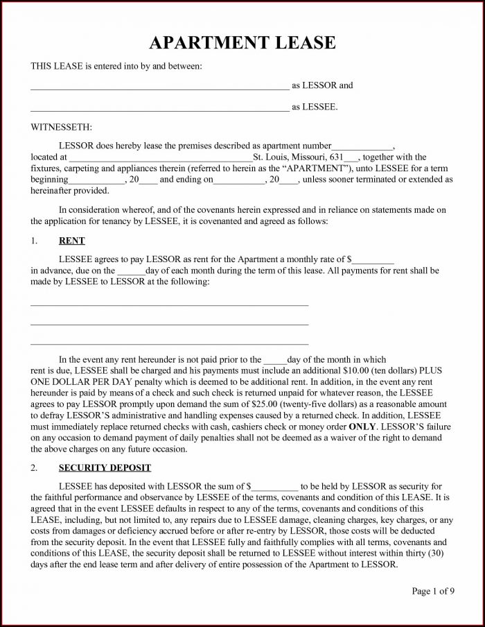 Apartment Lease Template Nj Apartment Lease Template Nj