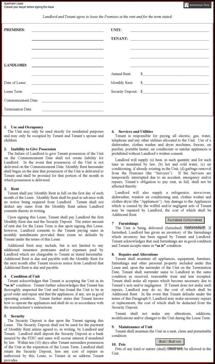 Apartment Lease Template Ny Apartment Lease Template Ny