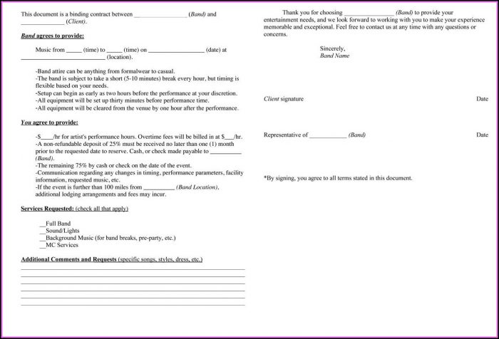 Artist Performance Invoice Template Artist Performance Invoice Template