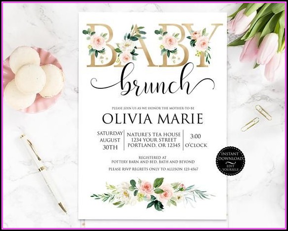 Baby Brunch Invitation Template Baby Brunch Invitation Template