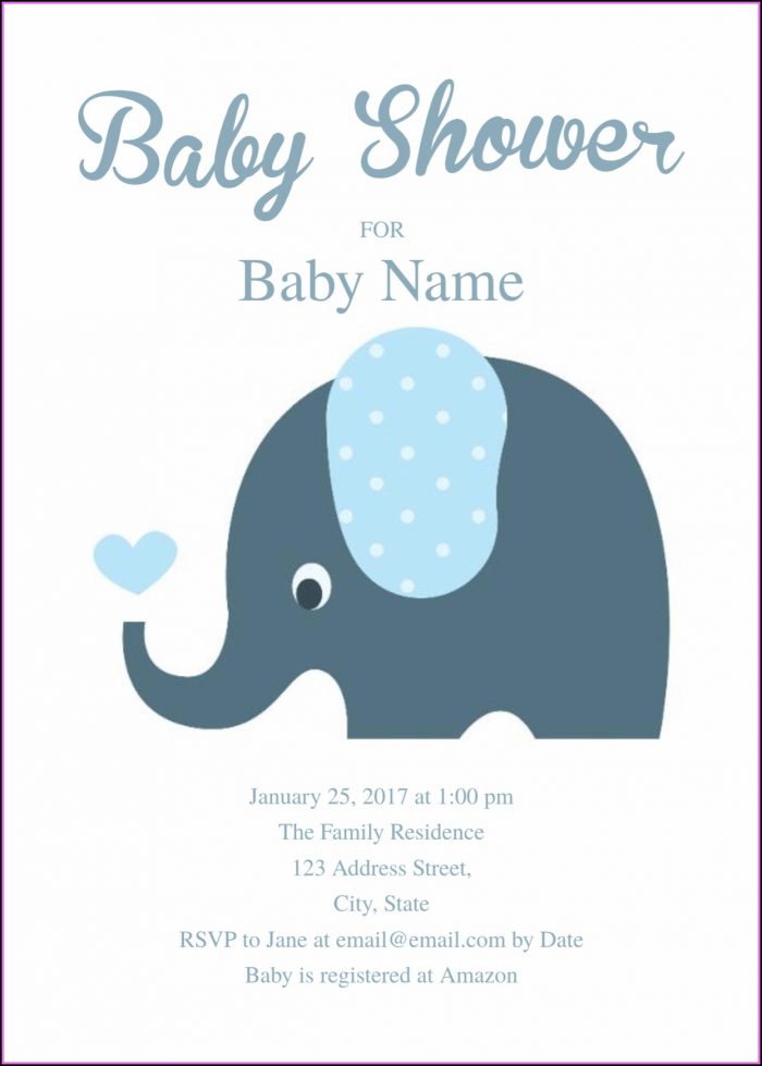 Baby Shower Elephant Invitation Templates Baby Shower Elephant Invitation Templates