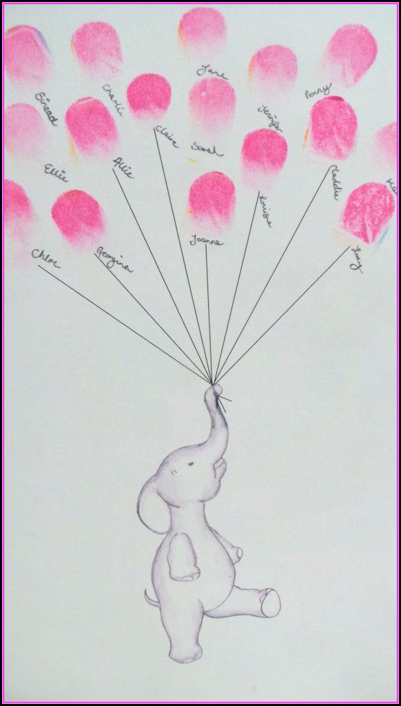 Baby Shower Fingerprint Elephant Template Baby Shower Fingerprint Elephant Template