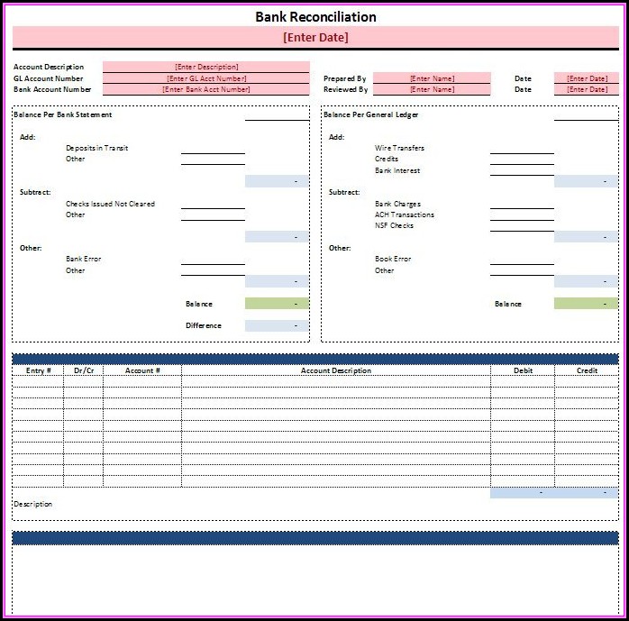 Bank Reconciliation Template Excel Free Download Bank Reconciliation Template Excel Free Download