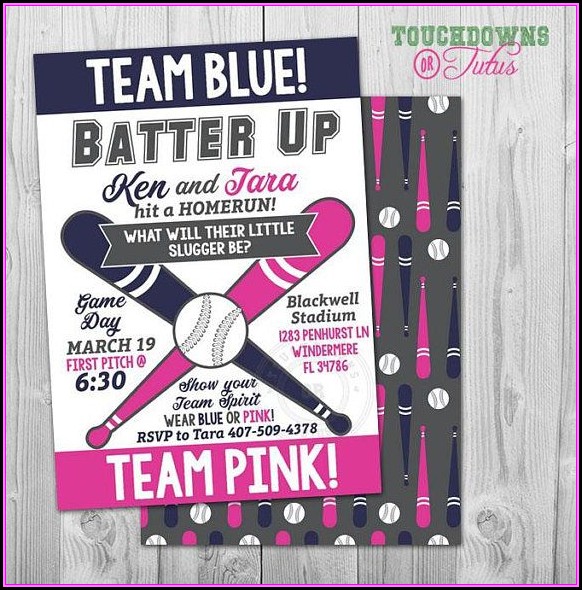 Baseball Gender Reveal Invitation Template Baseball Gender Reveal Invitation Template