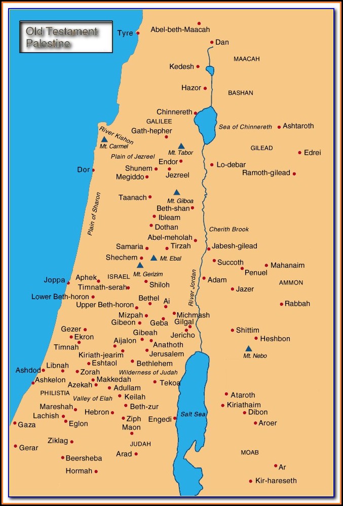 Biblical Map Of Israel And Middle East Biblical Map Of Israel And Middle East