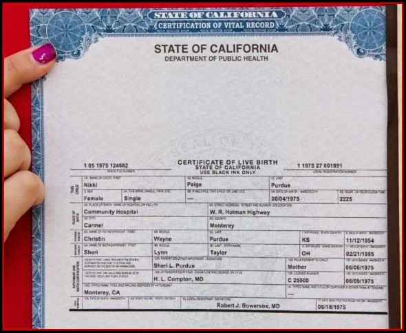 California Birth Certificate Template California Birth Certificate Template