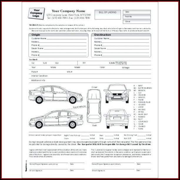 Car Rental Inspection Form Template Car Rental Inspection Form Template