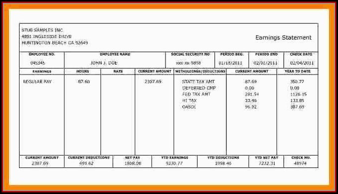 Check Stub Template Excel Free Check Stub Template Excel Free