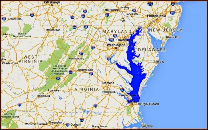 Chesapeake Bay Map Rivers Chesapeake Bay Map Rivers